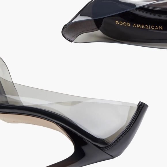 Good American Black Cinderella Clear Pump NIB Work Business Sexy Heels 11.5 - Picture 4 of 6